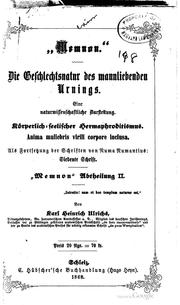 Cover of: Memnon, Teil 2: Die Geschlechtsnatur des mannliebenden Urnings