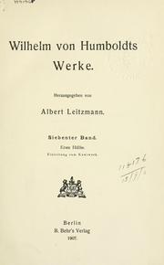 Cover of: Gesammelte Schriften by Wilhelm von Humboldt