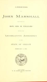 Cover of: Address on John Marshall