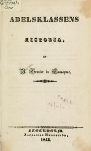 Cover of: Adelsklassens historia.
