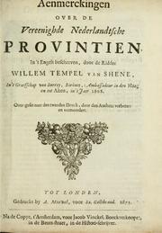 Cover of: Aenmerckingen over de Vereenighe Nederlandtsche Provintien.