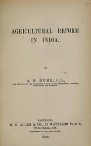 Cover of: Agricultural reform in India