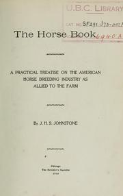 Cover of: The horse book by James Hope Stewart Johnstone