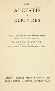Cover of: The  Alcestis of Euripides by Euripides