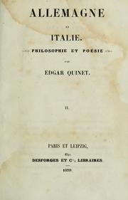 Cover of: Allemagne et Italie: philosophie et poésie