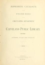 Cover of: Alphabetic catalogue of the English books in the circulating department of the Cleveland public library. by Cleveland Public Library.
