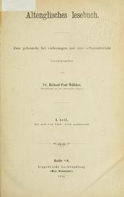 Cover of: Altenglisches Lesebuch by heruasgegeben von Richard Paul Wülcker.