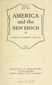 Cover of: America and the new epoch