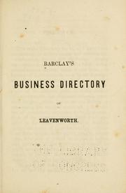 Cover of: Barclay's business directory of Leavenworth for 1859 ... by 