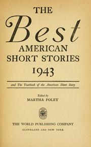 Cover of: The Best American short stories 1943: and the yearbook of the American short story