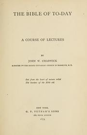 Cover of: Bible of to-day: a course of lectures