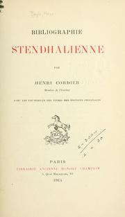 Cover of: Bibliographie Stendhalieene. by Henri Cordier