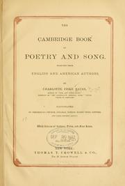 Cover of: The Cambridge book of poetry and song