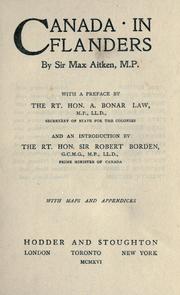 Cover of: Canada in Flanders by Beaverbrook, Max Aitken Baron