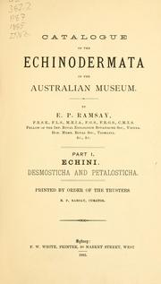 Cover of: Catalogue of the Echinodermata in the Australian museum.