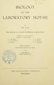 Biology of the Laboratory Mouse Roscoe B Jackson Memorial Laboratory