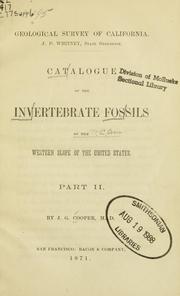 Cover of: Catalogue of the invertebrate fossils of the western slope of the United States. by J. C. Cooper