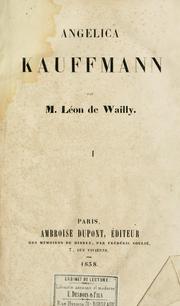 Cover of: Angelica Kauffmann by Léon de Wailly