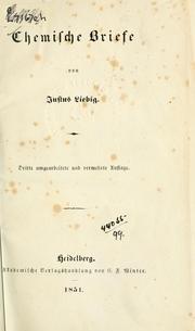 Cover of: Chemische Briefe. by Justus von Liebig