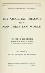 Cover of: The Christian message in a non-Christian world