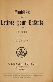 Cover of: Modèles de lettres pour enfants by Th Pomié