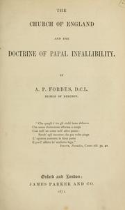 Cover of: Church of England and the doctrine of papal infallibility