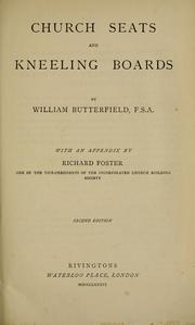 Cover of: Church seats and kneeling boards
