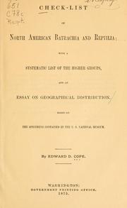 Cover of: Check-list of North American Batrachia and Reptilia by Edward Drinker Cope