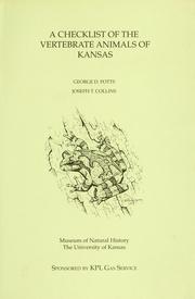 Cover of: A checklist of the vertebrate animals of Kansas