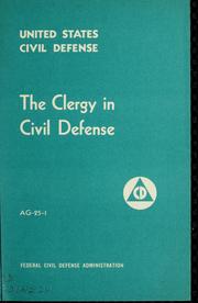 Cover of: The clergy in civil defense.