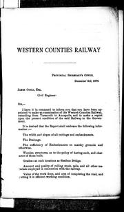 Cover of: Report of examination of Western Counties Railway by by Jas. Odell.