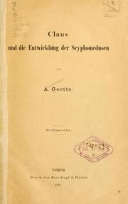 Cover of: Claus und die Entwicklung der Scyphomedusen.