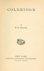 Cover of: Coleridge by Traill, H. D.