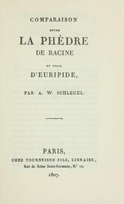 Cover of: Comparaison entre La Phèdre de Racine et celle d'Euripide