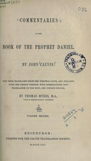 Cover of: Commentaries on the book of the Prophet Daniel