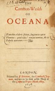 Cover of: common-wealth of Oceana ...