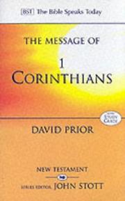 Cover of: The Message of I Corinthians (The Bible Speaks Today)