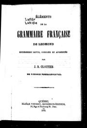 Cover of: Elements de la grammaire française de Lhomond