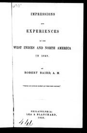 Cover of: Impressions and experiences of the West Indies and North America in 1849