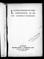 Cover of: Letters written by Lord Chesterfield to his son