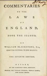 Cover of: Commentaries on the laws of England.: In four books.