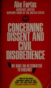 Cover of: Concerning dissent and civil disobedience.