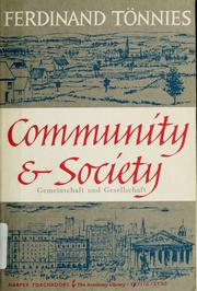 Cover of: Community & society (Gemeinschaft und Gesellschaft) by Ferdinand Tönnies