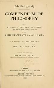 Cover of: Compendium of philosophy by Anuruddha.
