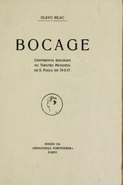 Cover of: Bocage: conferencia realisada no Theatro Municipal de S. Paulo em 19-3-17.