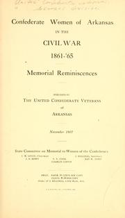 Cover of: Confederate women of Arkansas in the civil war, 1861-65. by United Confederate Veterans. Arkansas Division.