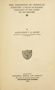 Cover of: The continuity of Christian thought. by Alexander V. G. Allen