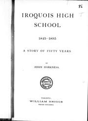 Cover of: Iroquois high school 1845-1895 | Adam Harkness