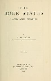Cover of: The Boer states: land and people