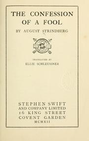 Cover of: The confession of a fool by August Strindberg